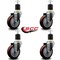 Service Caster 4'' Maroon Poly Wheel Swivel 1-7/8'' Expanding Stem Caster Set, 4PK SCC-EX20S414-PPUB-MRN-178-4 - alternate 4